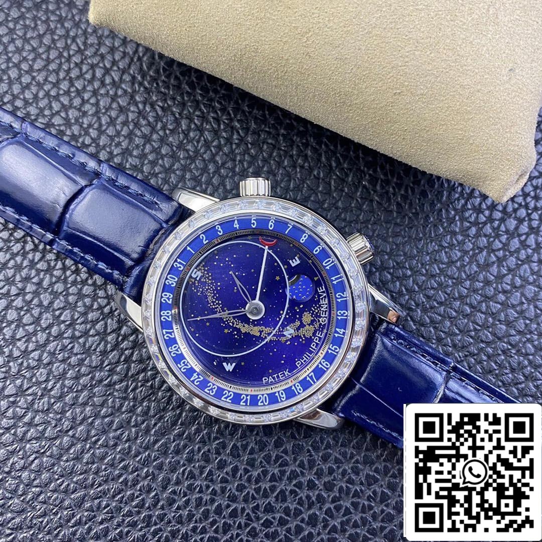 Patek Philippe Grand Complications 6104G-001 1:1 Melhor Edição AI Factory Sky Moon Blue Dial