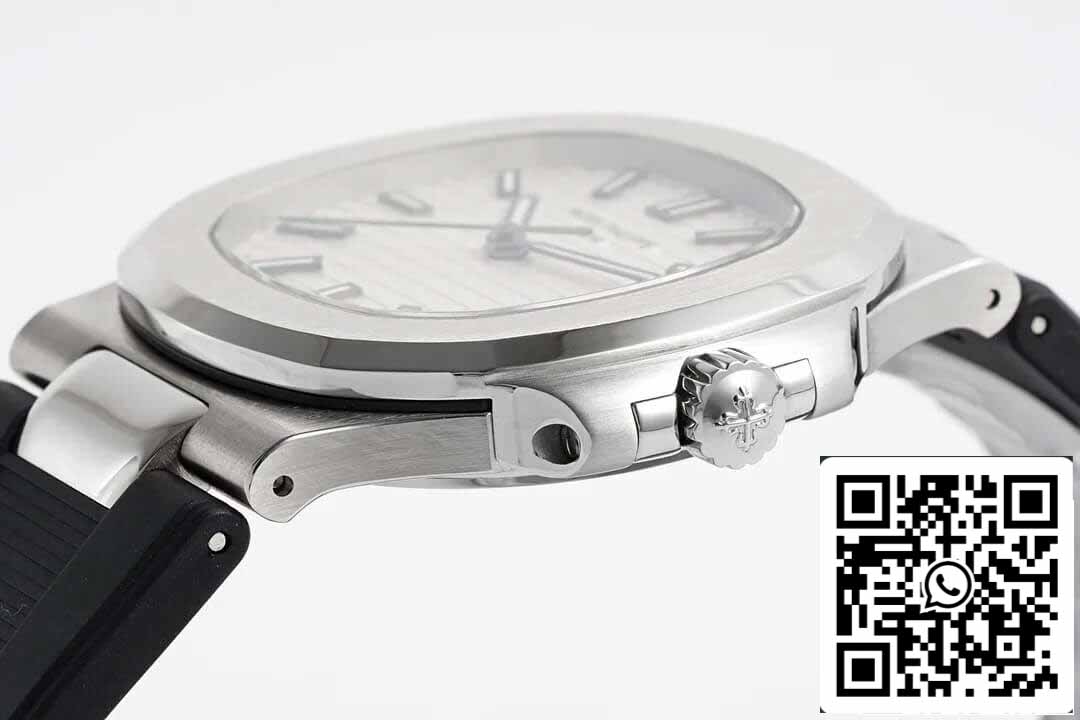 Patek Philippe Nautilus 5711 1:1 Meilleure édition PPF Factory Cadran blanc Bracelet en caoutchouc