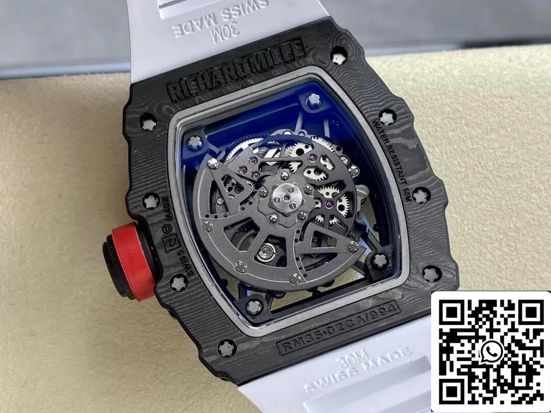 Richard Mille RM35-02 1:1 Meilleure édition T+ Factory Bracelet blanc en fibre de carbone