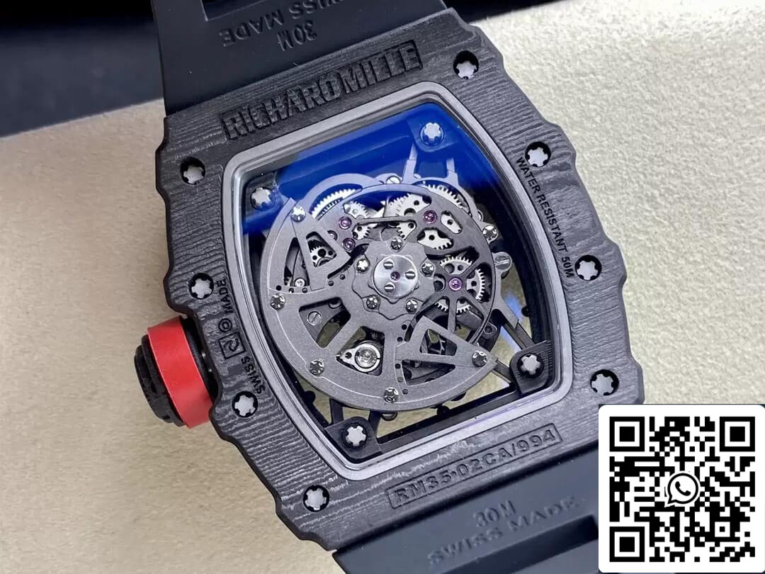 Richard Mille RM35-02 1:1 Best Edition T+ Factory NTPT Carbonfaser-Schwarzarmband