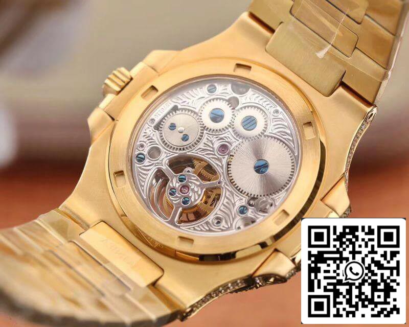 Patek Philippe Nautilus Tourbillon Oro giallo 18 carati R8 Factory 1: 1 Migliore edizione Movimento svizzero Tourbillon a carica manuale