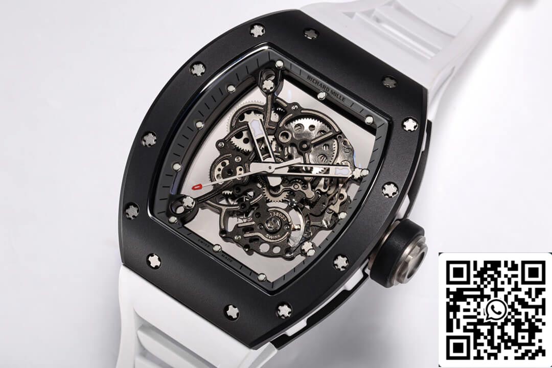 Richard Mille RM-055 1:1 Meilleure édition BBR Factory Boîtier en céramique noire