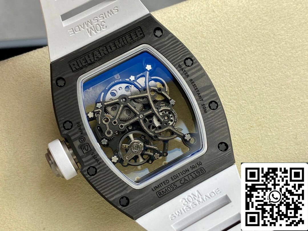 Richard Mille RM-055 1:1 Meilleure édition BBR Factory Bracelet blanc