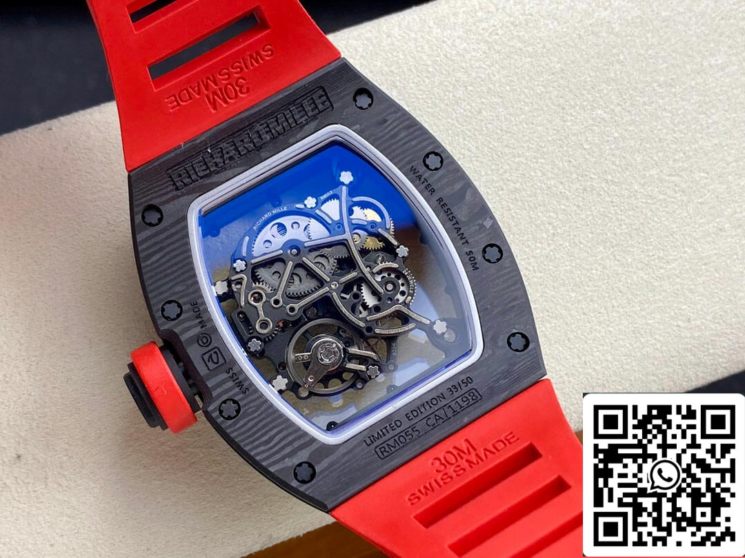 Richard Mille RM-055 1:1 Meilleure édition BBR Factory Bracelet rouge