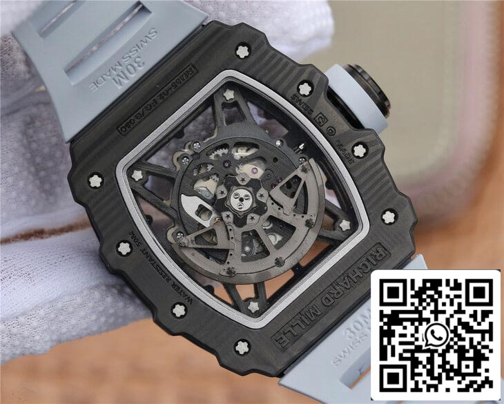 Richard Mille RM-035 KV Factory 1:1 Melhor Edição Fibra de Carbono Preto