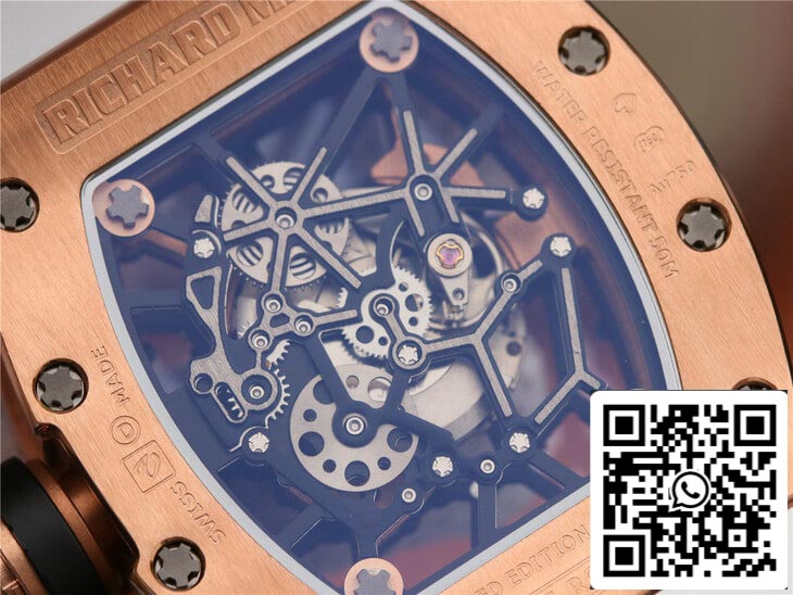 Richard Mille RM035 Americas KV Factory 1:1 Melhor Edição Pulseira Branca em Ouro Rosa