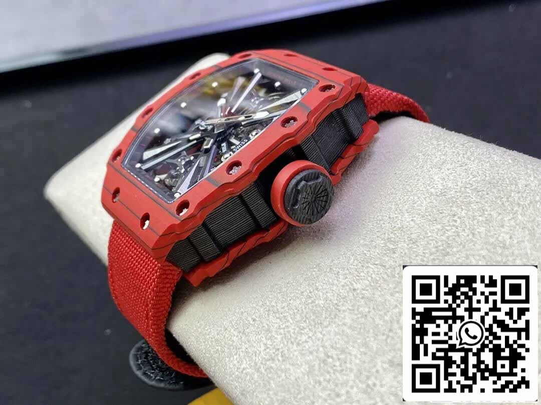 Richard Mille RM12-01 Tourbillon 1:1 Meilleure édition RM Factory Boîtier en fibre de carbone rouge