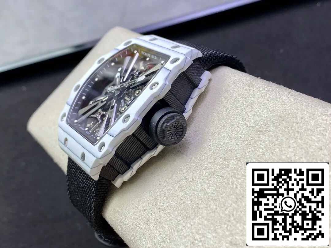 Richard Mille RM12-01 Tourbillon 1:1 Meilleure édition RM Factory Boîtier en fibre de carbone blanc