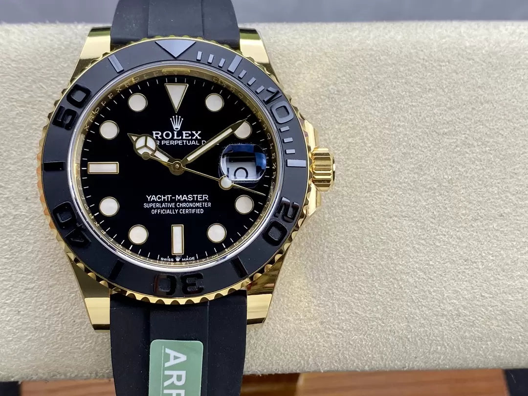 Rolex Yacht-Master 42 Cadran noir Or jaune M226658-0001 1: 1 Meilleure édition AR Factory Version à contrepoids