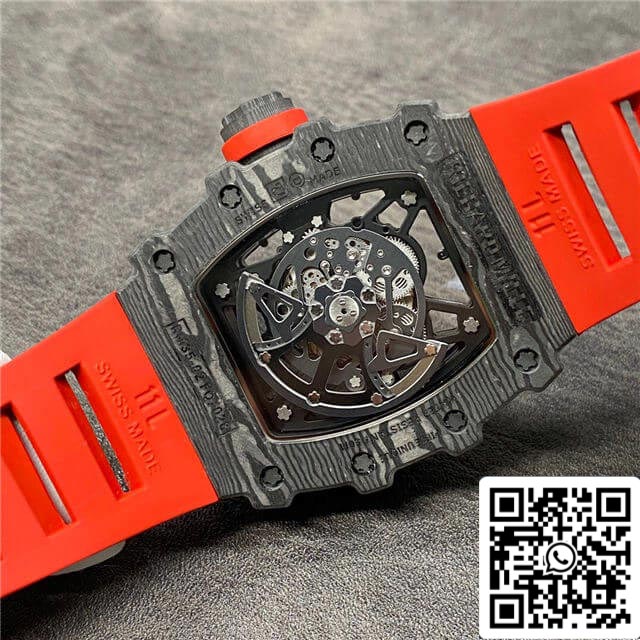 Richard Mille RM35-02 1:1 Meilleure édition KV Factory Bracelet rouge en fibre de carbone