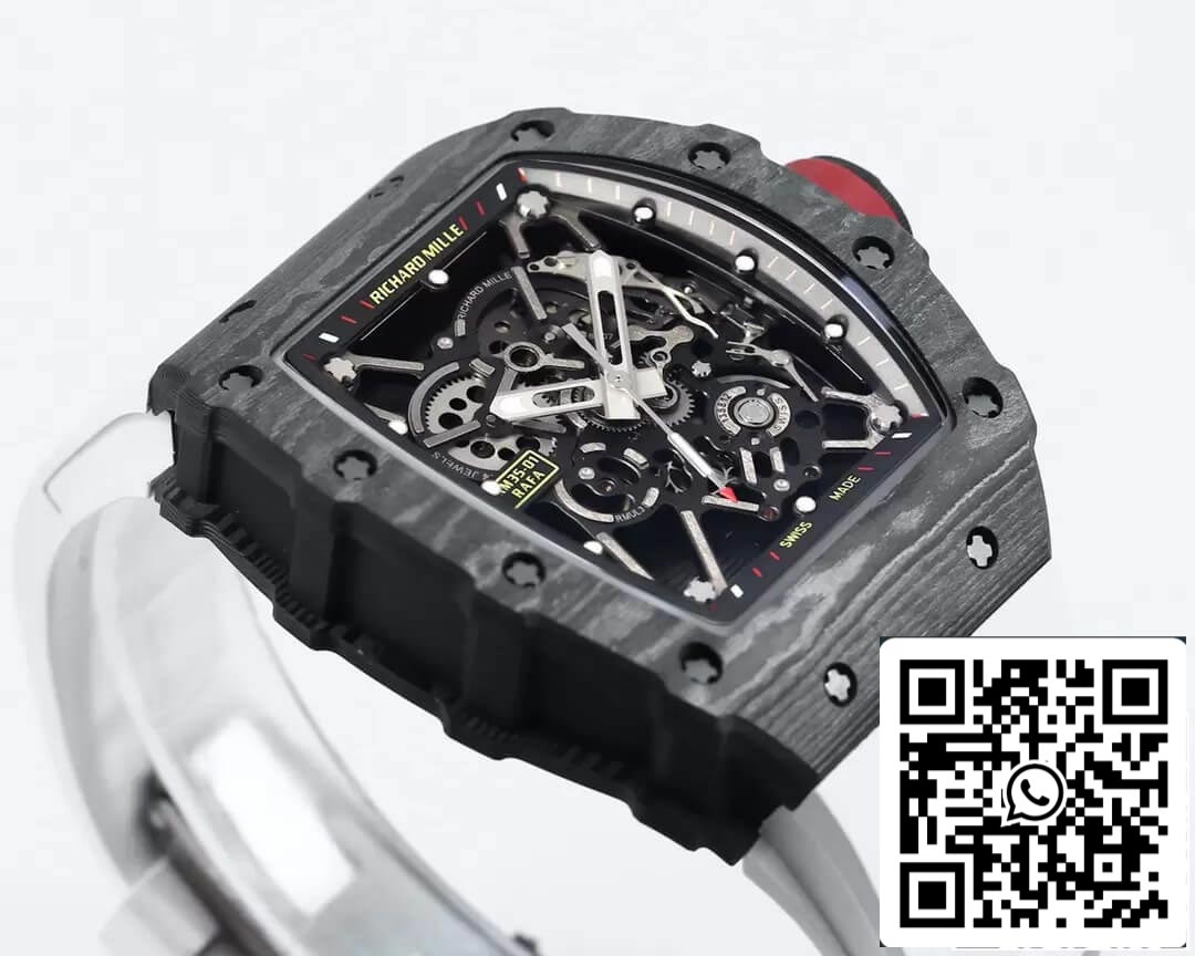 Richard Mille RM35-01 1:1 Meilleure édition BBR Factory Bracelet en caoutchouc blanc