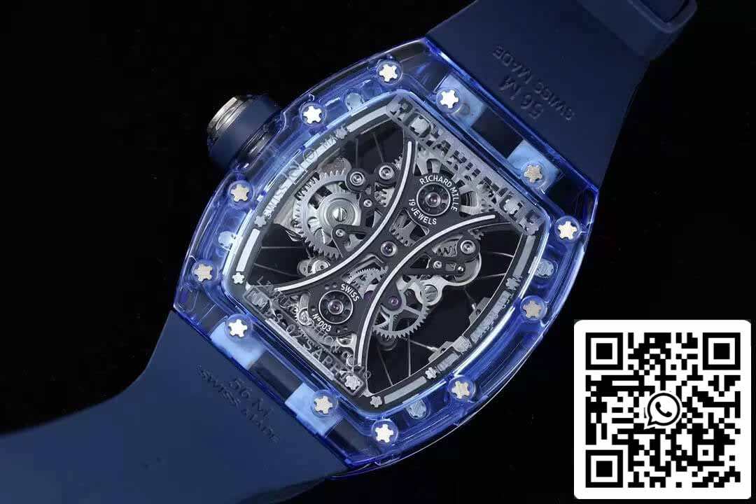 Richard Mille RM053-02 Tourbillon 1:1 Meilleure édition RM Factory Cadran squelette bleu