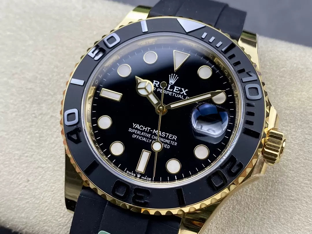 Rolex Yacht-Master 42 Cadran noir Or jaune M226658-0001 1: 1 Meilleure édition AR Factory Version à contrepoids