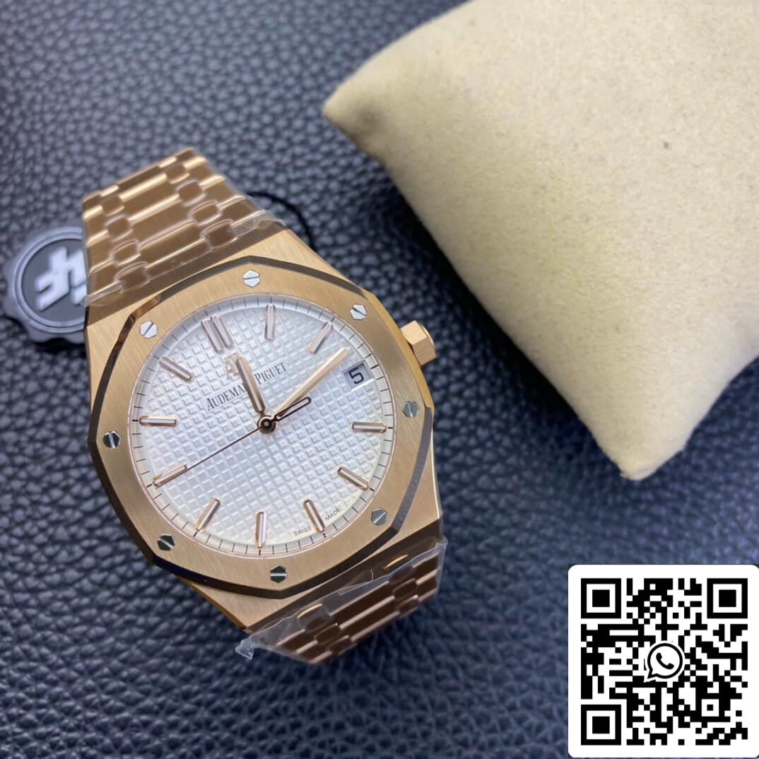 Audemars Piguet Royal Oak 15500 1:1 Best Edition ZF Factory Rose Gold White Dial EU Watch Store