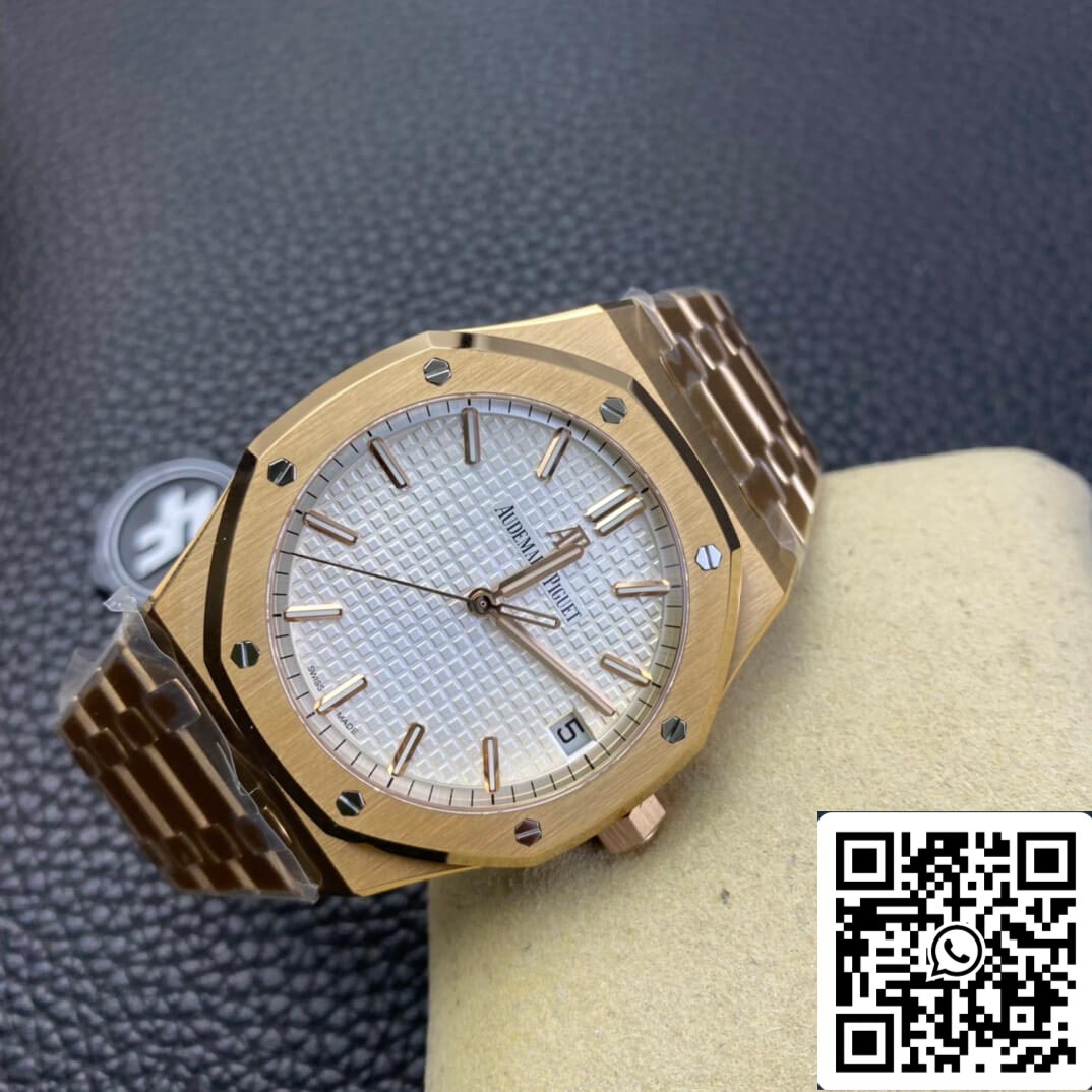 Audemars Piguet Royal Oak 15500 1:1 Best Edition ZF Factory Rose Gold White Dial EU Watch Store