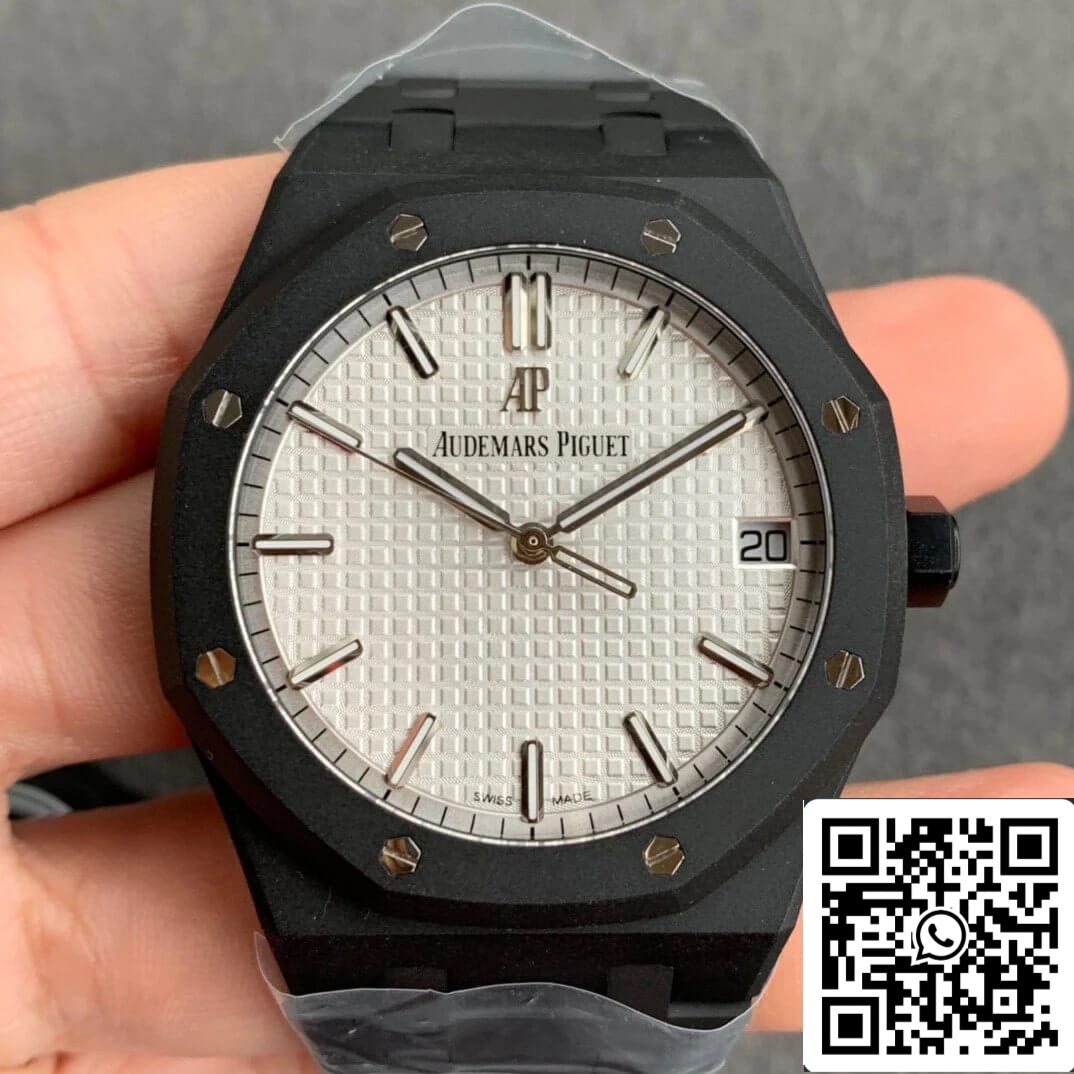 Audemars Piguet Royal Oak 15500 DLC Carbon  Best Edition ZF Factory White Dial EU Watch Store