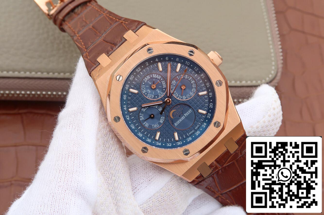 Audemars Piguet Royal Oak Perpetual Calendar 26574 1:1 Best Edition JF Factory Rose Gold Blue Dial EU Watch Store