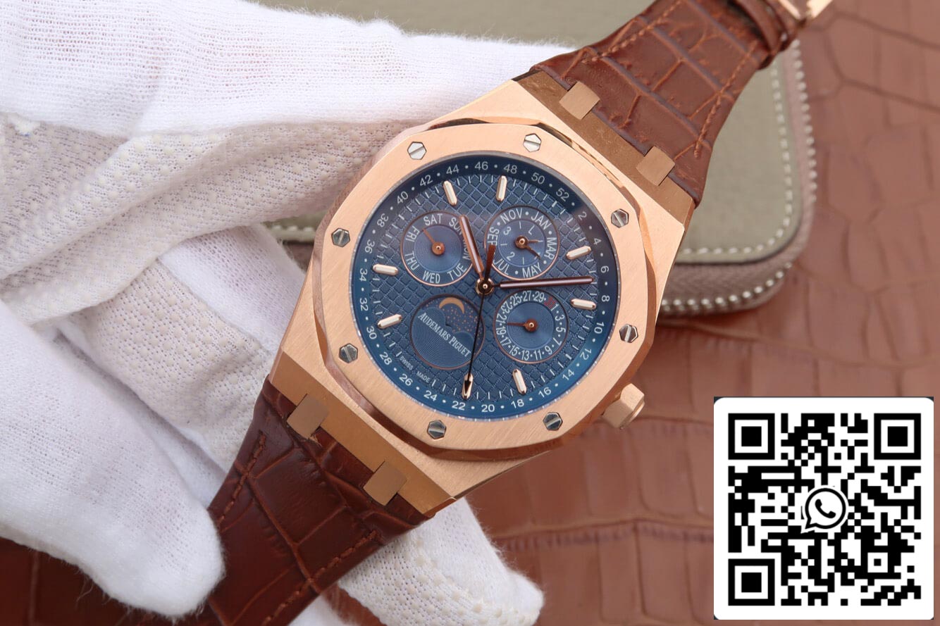 Audemars Piguet Royal Oak Perpetual Calendar 26574 1:1 Best Edition JF Factory Rose Gold Blue Dial EU Watch Store