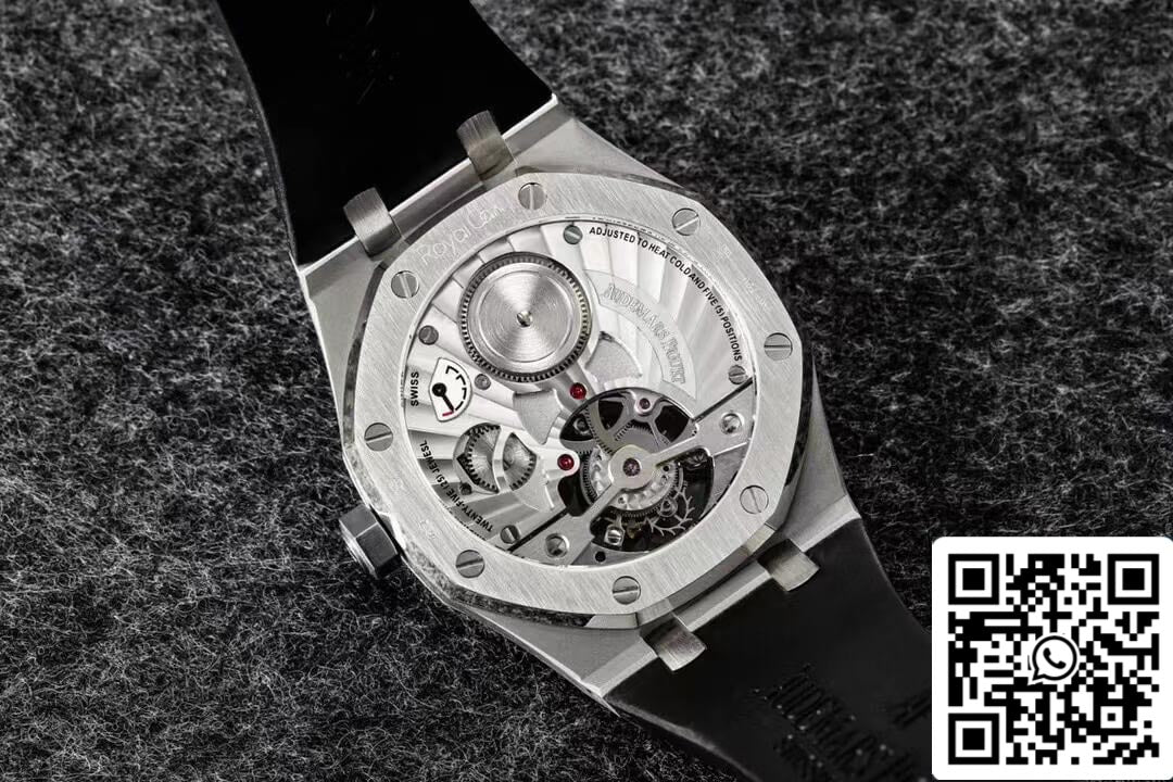 Audemars Piguet Royal Oak Tourbillon 1:1 Best Edition R8 Factory V3 Black Strap EU Watch Store