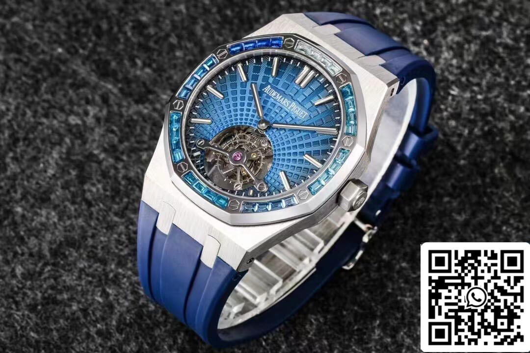 Audemars Piguet Royal Oak Tourbillon 1:1 Best Edition R8 Factory V3 Blue Rubber Strap EU Watch Store