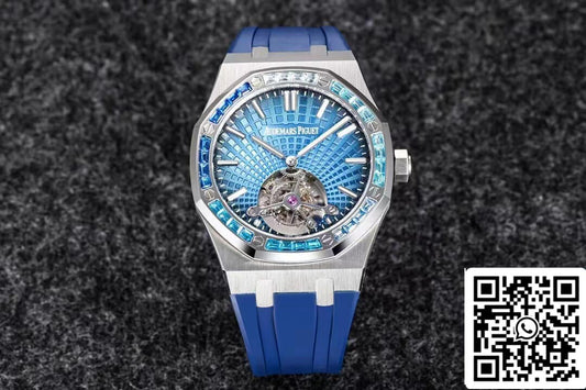 Audemars Piguet Royal Oak Tourbillon 1:1 Best Edition R8 Factory V3 Blue Strap EU Watch Store