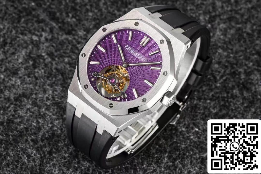 Audemars Piguet Royal Oak Tourbillon 1:1 Best Edition R8 Factory V3 Purple Dial EU Watch Store