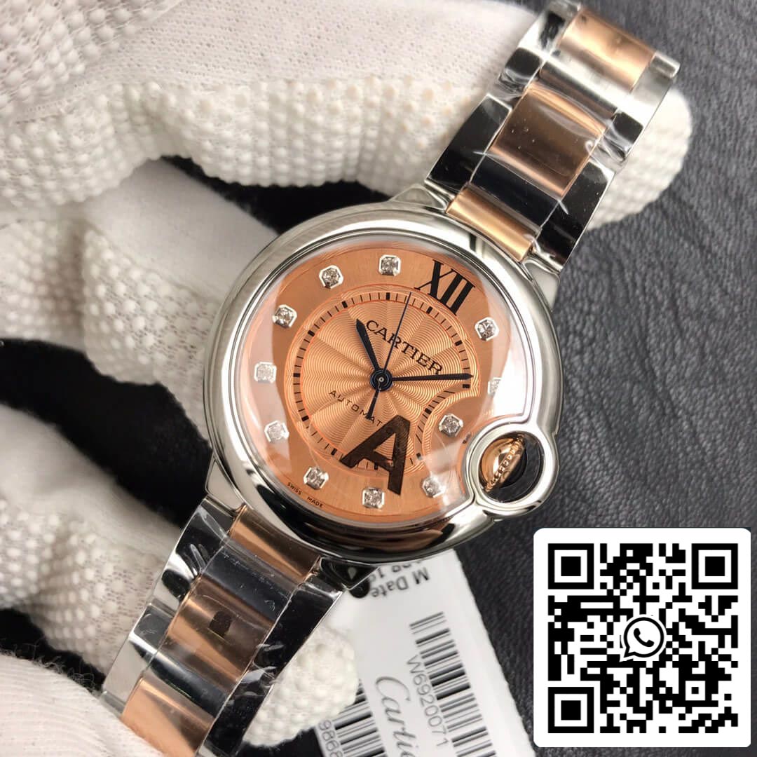 Ballon Bleu De Cartier 33MM 1:1 Best Edition V6 Factory Rose Gold Dial US Replica Watch