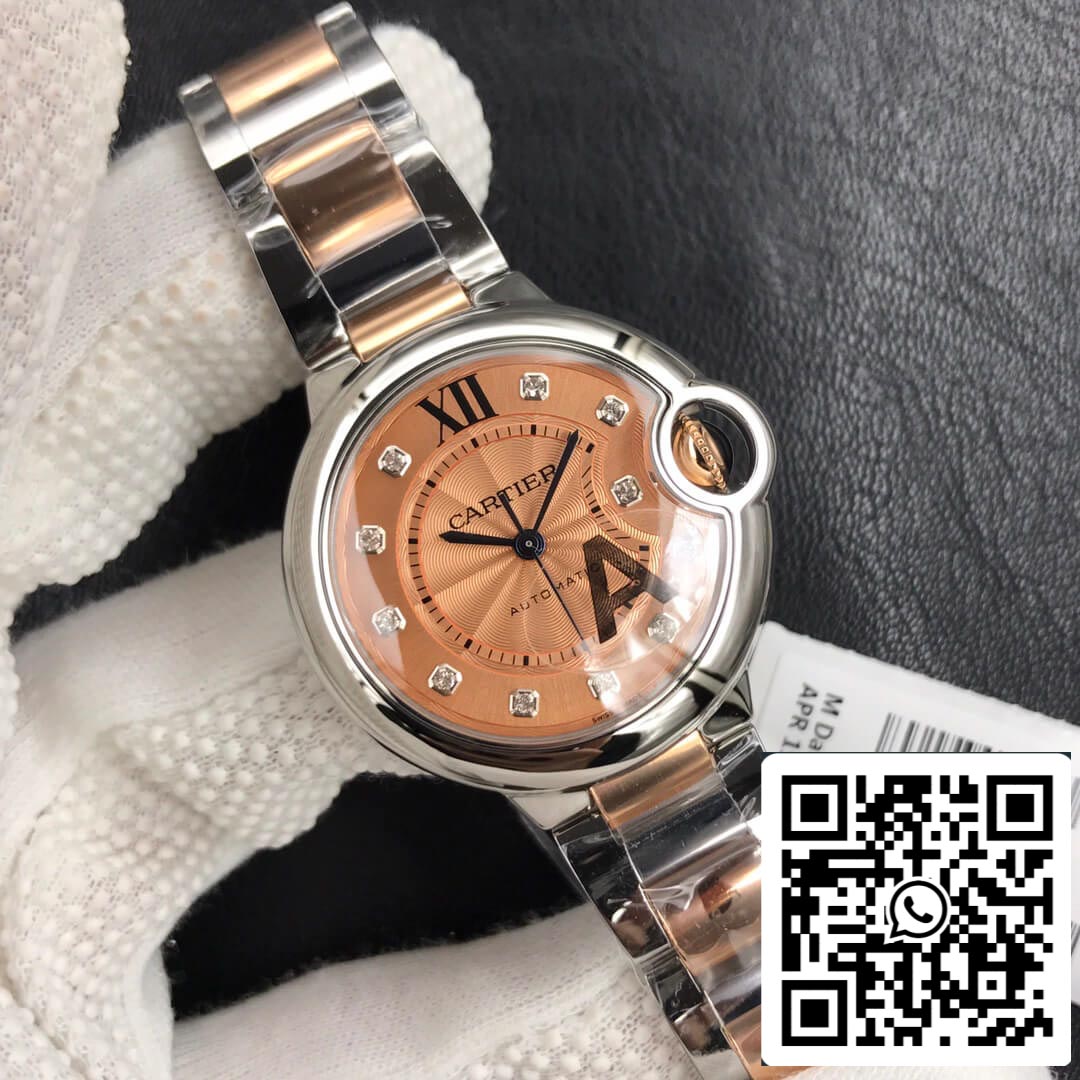 Ballon Bleu De Cartier 33MM 1:1 Best Edition V6 Factory Rose Gold Dial US Replica Watch