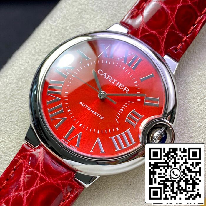 Ballon Bleu De Cartier 36MM 1:1 Best Edition 3K Factory Red Dial US Replica Watch