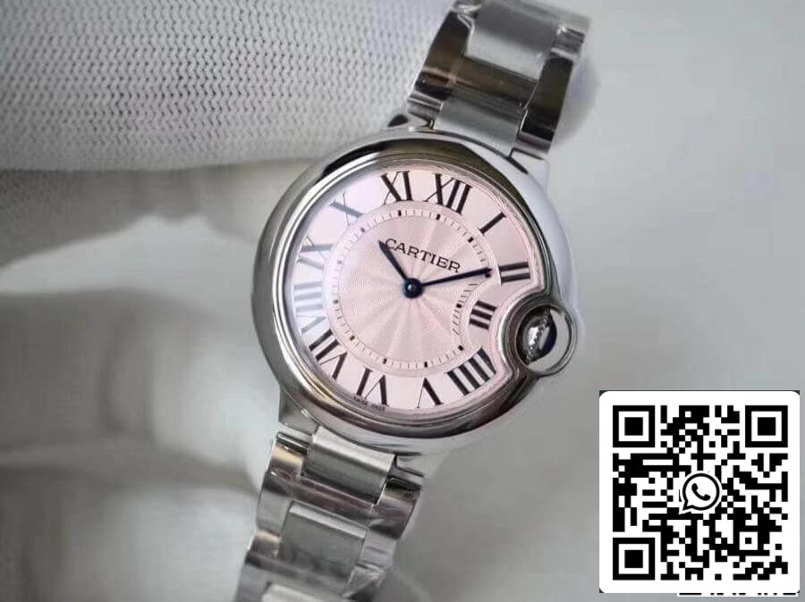 Ballon Bleu De Cartier WE902073 33mm V6 Factory 1:1 Best Edition Swiss Quartz ETA157 Pink Dial US Replica Watch