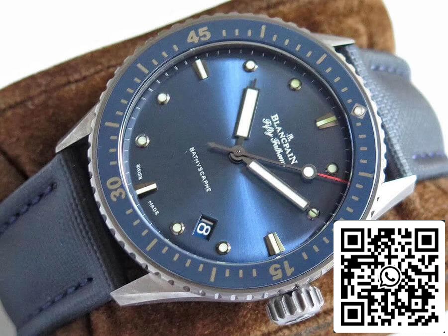 Blancpain Fifty Fathoms Bathyscaphe 5000-0240-O52A ZF Factory Men Watches 1:1 Best Edition Swiss ETA1315 Blue Sunburst Dial US Replica Watch