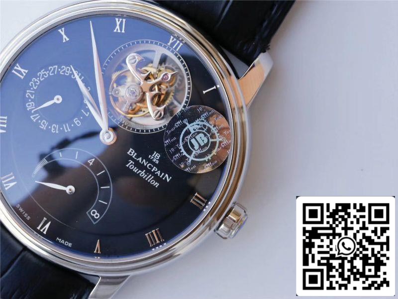 Blancpain Villeret 6025-1542-55 True Tourbillon 1:1 Best Edition JB Factory Black Dial Swiss Cal.25 US Replica Watch