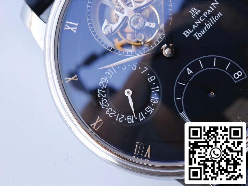 Blancpain Villeret 6025-1542-55 True Tourbillon 1:1 Best Edition JB Factory Black Dial Swiss Cal.25 US Replica Watch