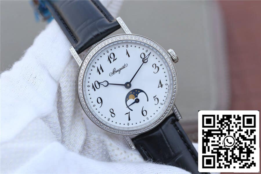 Breguet Classique Moonphase 9088BB/29/964/DD0D 1:1 Best Edition TW Factory White Dial US Replica Watch