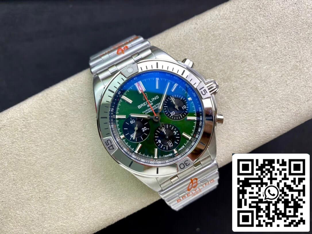 Breitling Chronomat AB01343A1L1A1 1:1 Best Edition GF Factory Green Dial US Replica Watch