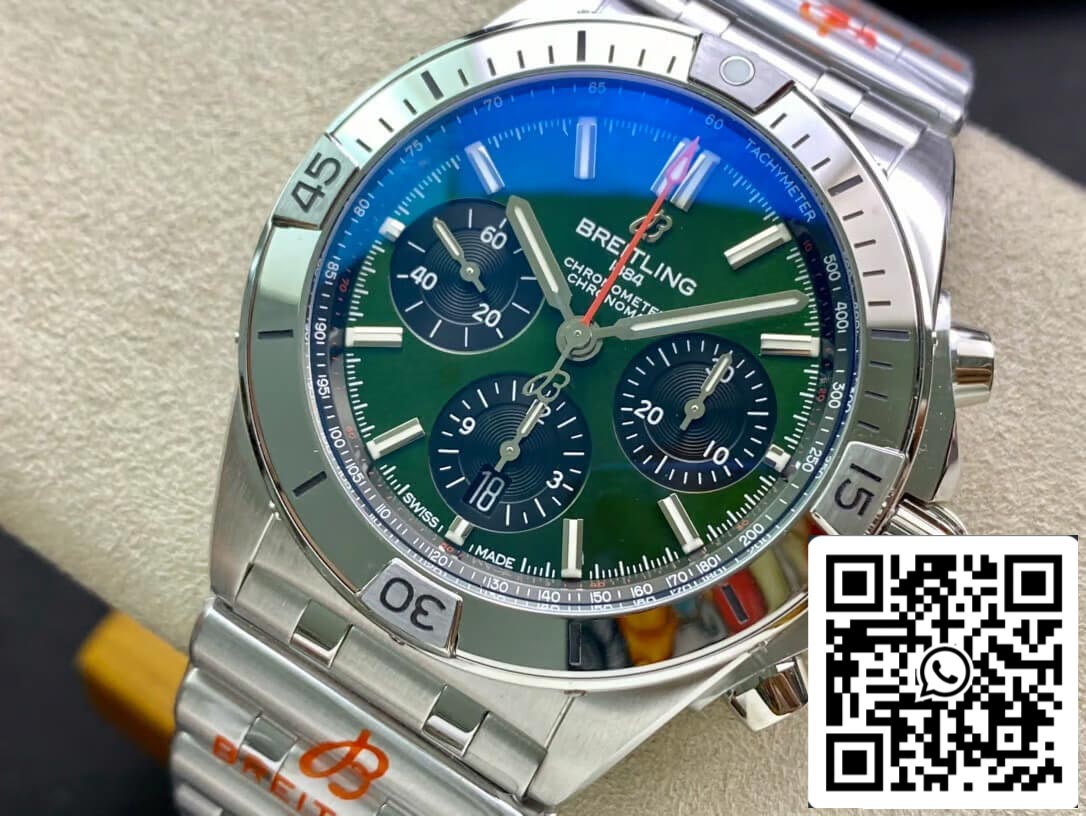 Breitling Chronomat AB01343A1L1A1 1:1 Best Edition GF Factory Green Dial US Replica Watch