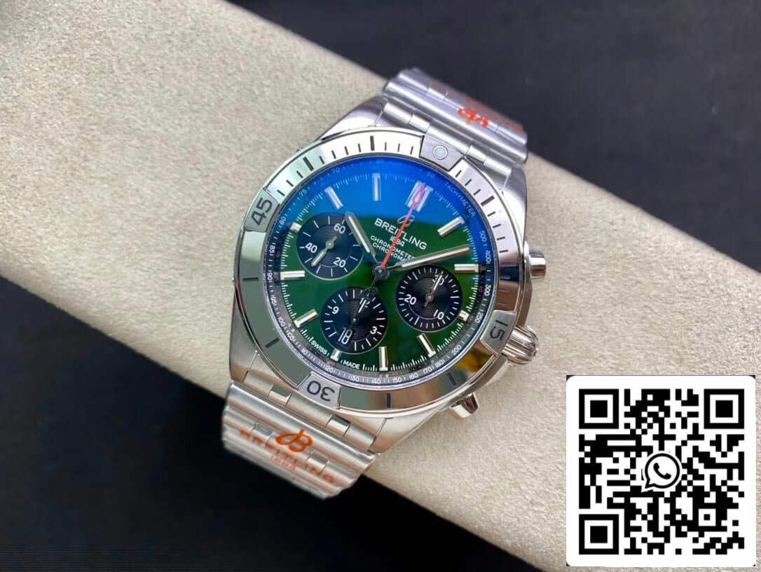 Breitling Chronomat AB01343A1L1A1 1:1 Best Edition GF Factory Green Dial US Replica Watch