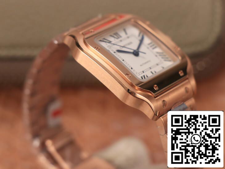 Cartier De Santos WSSA0010 1:1 Best Edition BV Factory 18K Rose Gold White Dial US Replica Watch