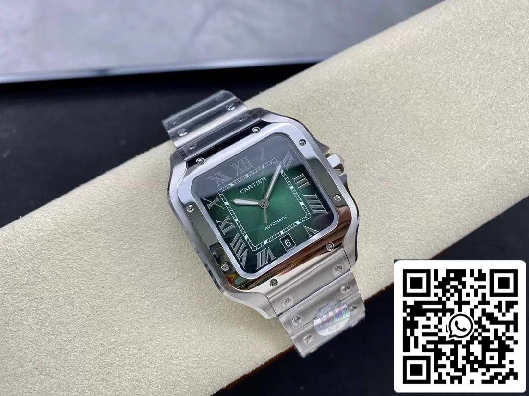 Cartier De Santos WSSA0062 1:1 Best Edition BV Factory Green Dial US Replica Watch