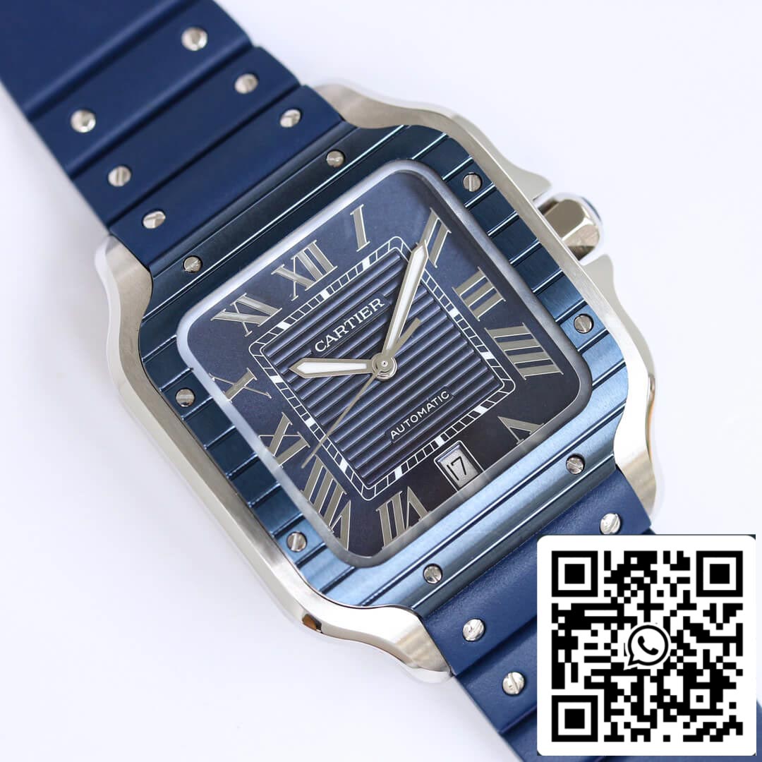 Cartier Santos 1:1 Best Edition GF Factory Blue Dial US Replica Watch