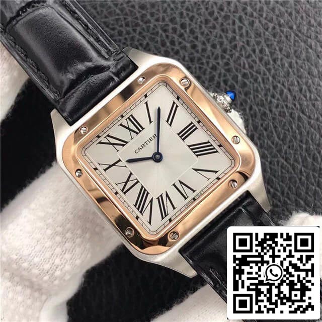 Cartier Santos W2SA0012 Ladies 1:1 Best Edition Rose Gold Cowhide Strap US Replica Watch