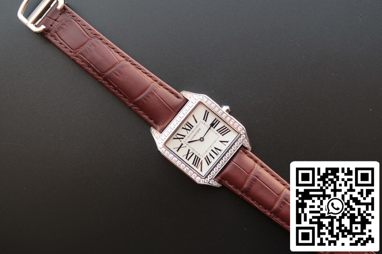 Cartier Santos WH100651 1:1 Best Edition V6 Factory Diamond White Dial US Replica Watch