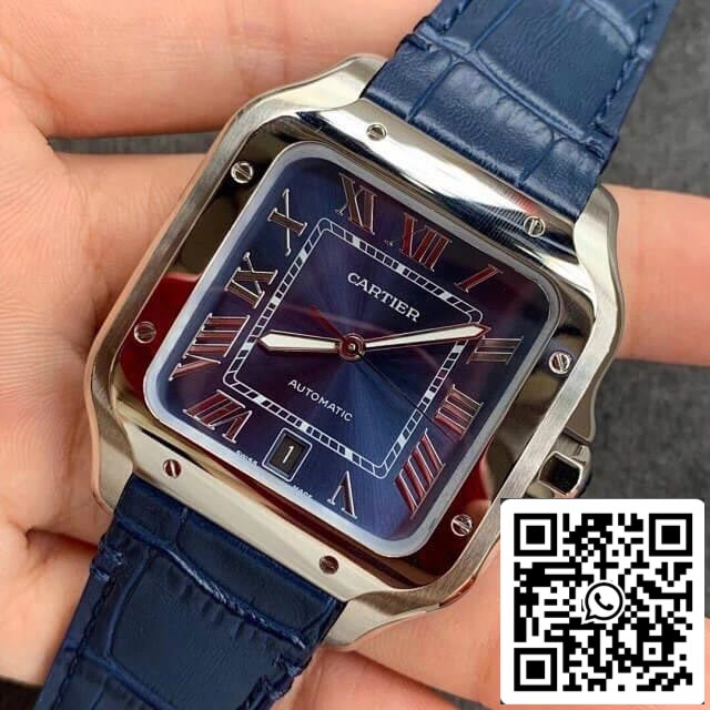 Cartier Santos WSSA0030 1:1 Best Edition V6 Factory Blue Dial US Replica Watch