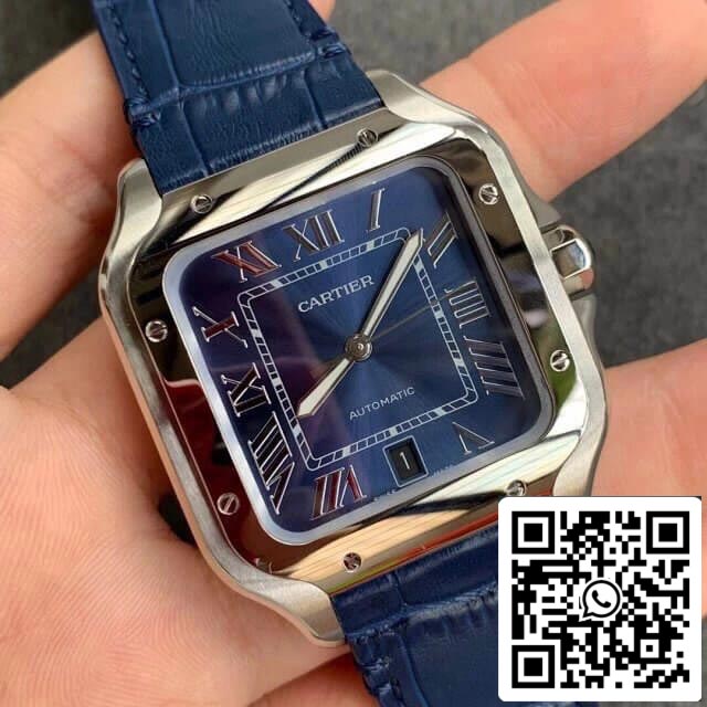 Cartier Santos WSSA0030 1:1 Best Edition V6 Factory Blue Dial US Replica Watch