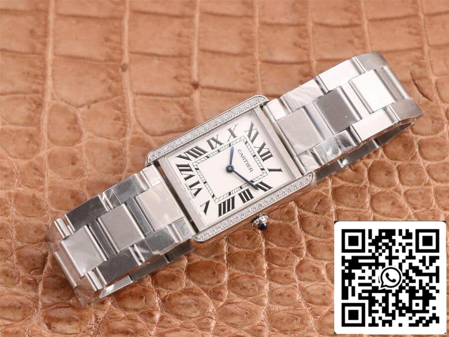 Cartier Tank 1:1 Best Edition K11 Factory Stainless Steel Diamond US Replica Watch