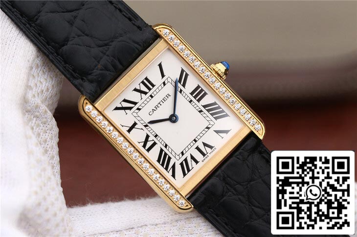 Cartier Tank Ladies 1:1 Best Edition K11 Factory Yellow Gold Diamond US Replica Watch