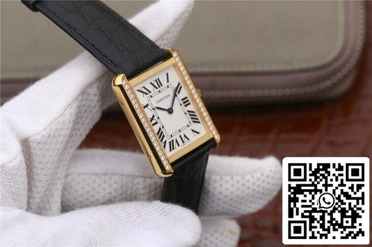 Cartier Tank Ladies 1:1 Best Edition K11 Factory Yellow Gold Diamond US Replica Watch