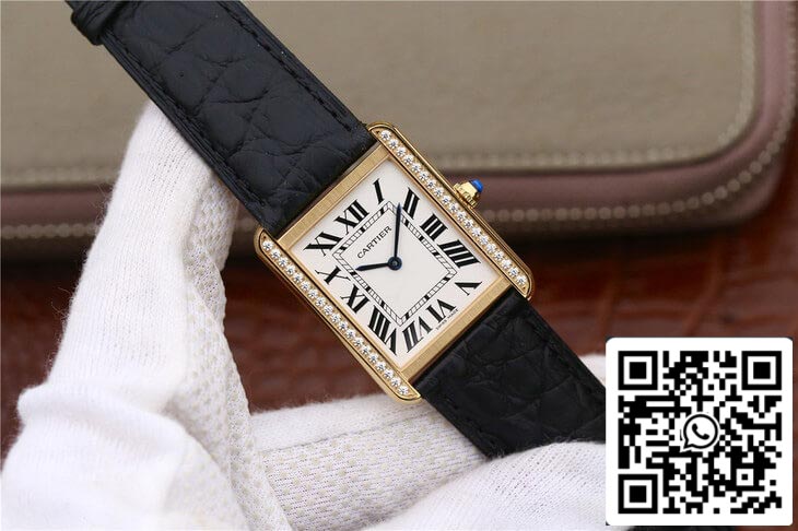 Cartier Tank Ladies 1:1 Best Edition K11 Factory Yellow Gold Diamond US Replica Watch