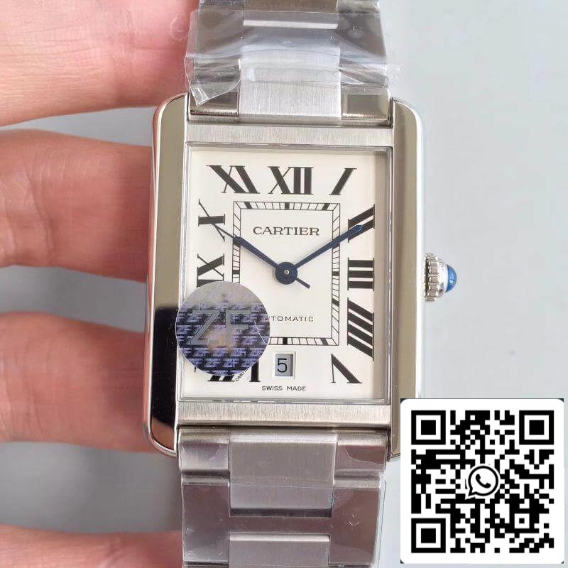 Cartier Tank Solo W5200028 ZF Factory 1:1 Best Edition Swiss ETA9015 White Dial US Replica Watch