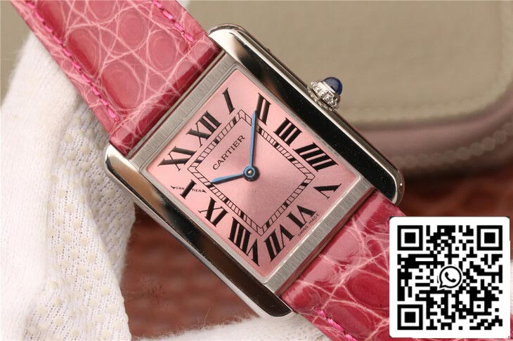 Cartier Tank W5200000 Ladies 1:1 Best Edition K11 Factory Pink Dial US Replica Watch